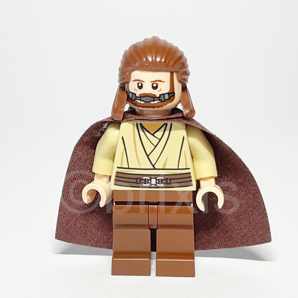 LEGO Star Wars Minifigur Qui-Gon Jinn (SW0410) gebraucht - LEGO Star Wars Qui Gon Jinn Minifigure SW0410 1 LEGO Star Wars Minifigur Qui-Gon Jinn (SW0410) – Vorderansicht