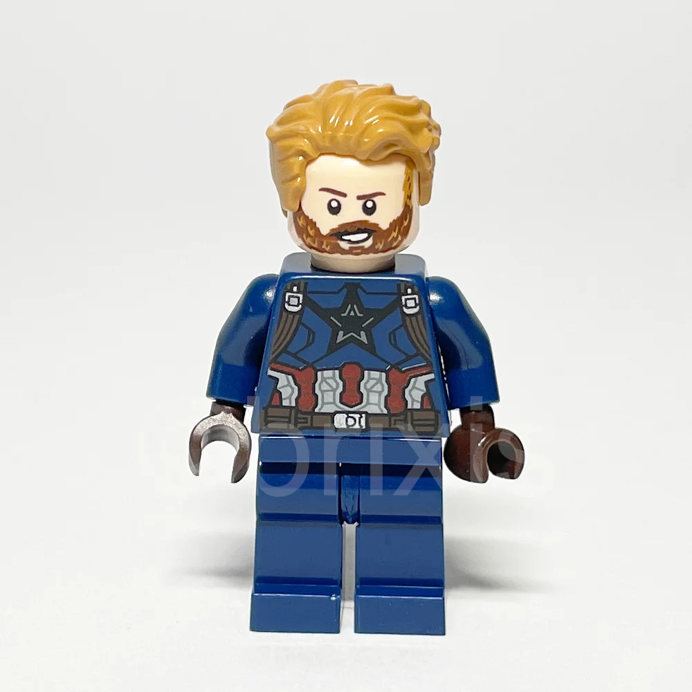 LEGO Super Heroes Minifigur Captain America (SH0495) gebraucht - LEGO Super Heroes Captain America Minifigure SH0495 LEGO Marvel Super Heroes Minifigur Captain America (SH0495) – Vorderansicht